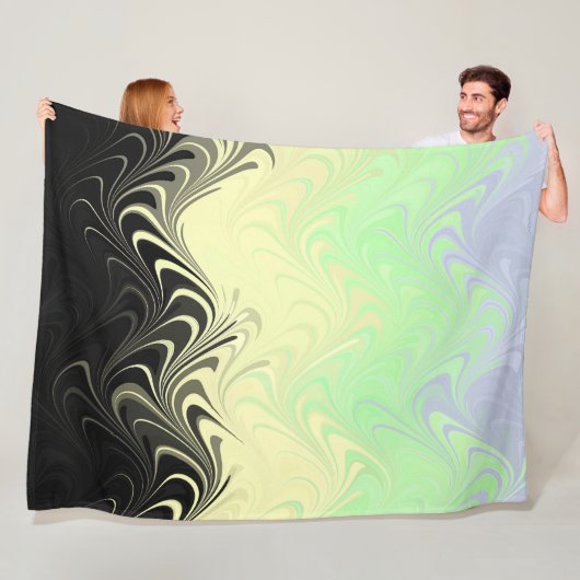Boho Golvende Marmer Abstract Cassgender Pride Vla Fleece Deken (In situ)