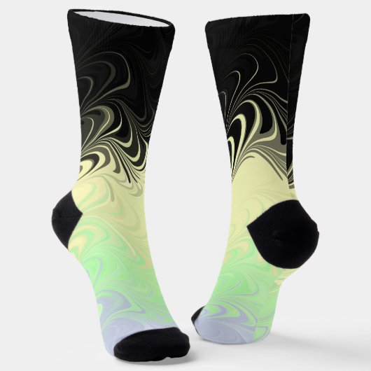 Boho Golvende Marmer Abstract Cassgender Pride Vla Sokken (Gebogen)