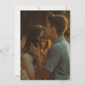 Boho Golvende Rand Groen Foto Bruiloft Save The Date (Achterkant)