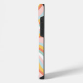 Boho Golvende Zonnestralen Retro Design iPhone Hoesje (Linkerkant)