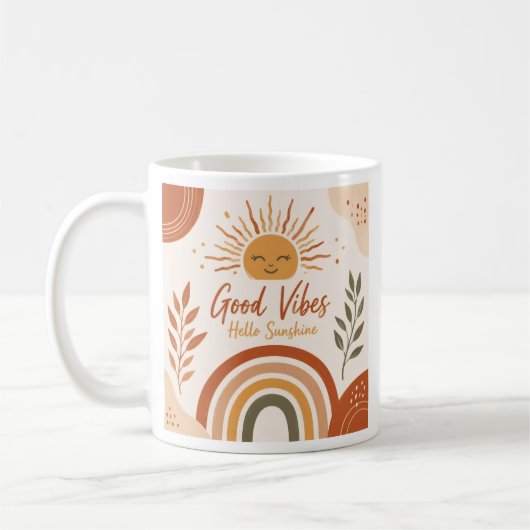Boho Good Vibes Mok -Hallo Zonneschijn Regenboog K (Links)