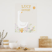 Boho Goose Duck Floral Baby shower artwork Poster (Keuken)