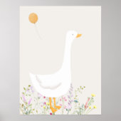 Boho Goose Duck Floral Baby shower artwork Poster (Voorkant)