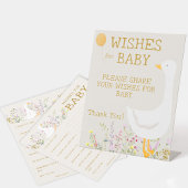 Boho Goose Duck Wildflower Baby shower Wishes Sign Reclamebord Met Voetstuk