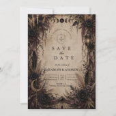 Boho Goth Huwelijk Save The Date (Voorkant)