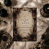 Boho Goth Huwelijk Save The Date