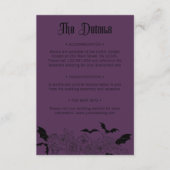 Boho Gothic Botanical Wedding Details Paarse Informatiekaartje (Voorkant)