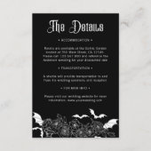 Boho Gothic Botanisch Zwart Bruiloft Details Informatiekaartje (Voorkant)