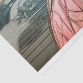 Boho Gothic Gargoyle Floral Crown Butterfly Tissuepapier (Detail)