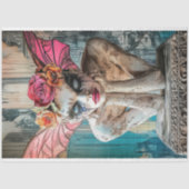 Boho Gothic Gargoyle Floral Crown Butterfly Tissuepapier (Voorkant)