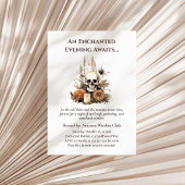 Boho Gothic Herfst Party met schedel en bloemen Kaart