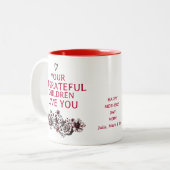 Boho Gothic Modern ondankbare kinderen Moederdag Tweekleurige Koffiemok (Voorkant links)