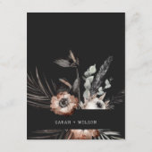 Boho Gothic Roest Zwart Botanisch Bruiloft Details Informatiekaartje (Achterkant)