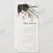 Boho Gothic Rust Zwart Botanisch Bruiloft Menu Kaa Kaart (Voorkant)