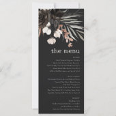 Boho Gothic Rust Zwart Botanisch Bruiloft Menu Kaa Kaart (Voorkant)