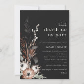 Boho Gothic Rust Zwart Botanisch Verloving Kaart (Voorkant)