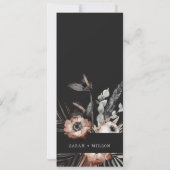Boho Gothic Rust Zwart Botanisch Verloving Kaart (Achterkant)