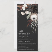 Boho Gothic Rust Zwart Botanisch Verloving Kaart (Voorkant)