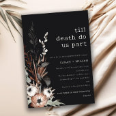 Boho Gothic Rust Zwart Botanisch Verloving Kaart