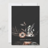 Boho Gothic Rust Zwart Botanisch Vrijgezellenfeest Kaart (Achterkant)