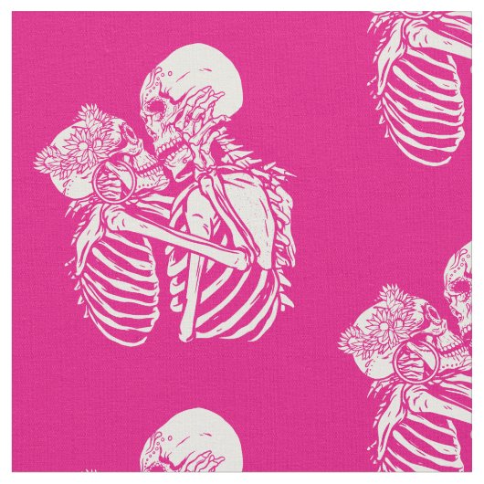 boho gothic skeleton houdt van valentijn schedel stof (Close Up)