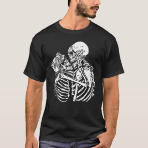 boho gothic skeleton houdt van valentijn schedel t-shirt