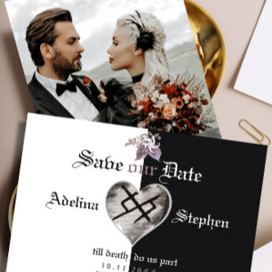 Boho Gothic Viking Eternal Love Wildflower Huwelij Save The Date