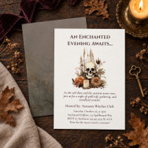 Boho Gotische Herfstfeest met Schedel en Bloemen
