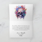 Boho Gotische Schedel & Bloemen Handvasten Bedankkaart (Binnen)