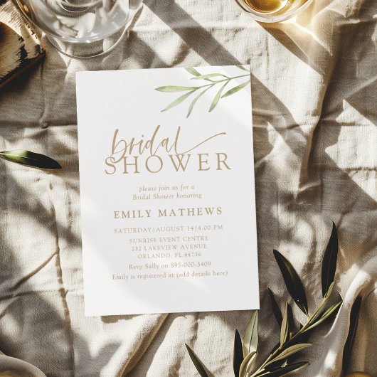 Boho Goud & Botanische Bruiloftsborrel Kaart