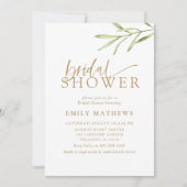 Boho Goud & Botanische Bruiloftsborrel Kaart (Voorkant)