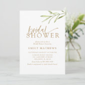 Boho Goud & Botanische Bruiloftsborrel Kaart (Staand voorkant)