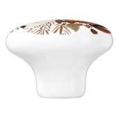 Boho Goud Bruine Bloemen Bloemen Keramische Knop (Zijkant)