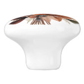 Boho Goud Bruine Bloemen Bloemen Keramische Knop (Zijkant)