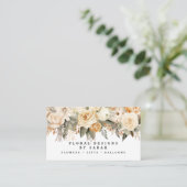 Boho Goud en Champagne Bloemen Visitekaartjes (Staand voorkant)