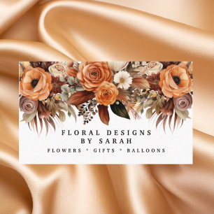 Boho Goud en Champagne Bloemen Visitekaartjes