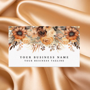 Boho Goud en Champagne Bloemen Visitekaartjes