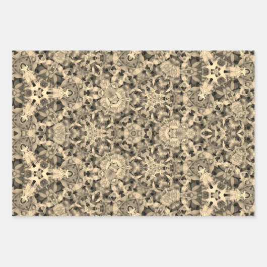 Boho goud en grijs inpakpapier vel (Voorkant)