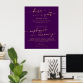 Boho goud en paarse stoel 'Unplugged Ceremony' bor Poster (Thuiskantoor)
