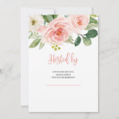 Boho Goud Geometrisch BLush Roze Bloemen Oh baby Kaart (Achterkant)