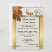 Boho Goud Herfstbladeren Happily Ever After Kaart (Voorkant)