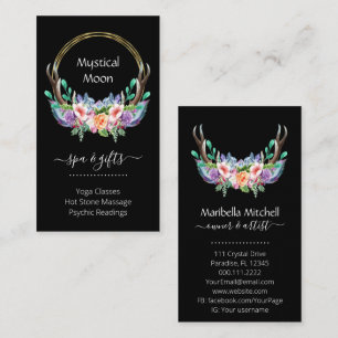 Boho Goud Kristal Cluster Bloemen Veren Bedrijfs Visitekaartje