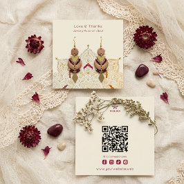 Boho Goud Mandala Bloem Sieraden Display MH26 Vierkante Visitekaartje