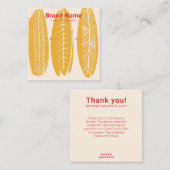 Boho gouden bladeren oorbel display vierkante bus vierkante visitekaartje (Voorkant / Achterkant)