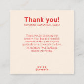 Boho gouden bladeren oorbel display vierkante bus vierkante visitekaartje (Achterkant)