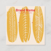 Boho gouden bladeren oorbel display vierkante bus vierkante visitekaartje (Voorkant)