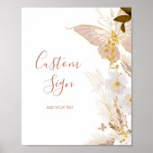 Boho gouden bloemenvlinder Custom Poster (Voorkant)