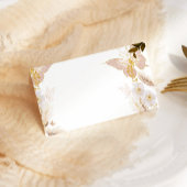 Boho gouden bloemenvlinder plaats kaart