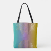 Boho Gouden Filigraan Mandala Pastel Regenboog Omb Tote Bag (Achterkant)