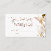 Boho gouden folie raden hoeveel vlinder kussen informatiekaartje (Voorkant)